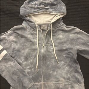 Exist Gray Tie-Dye Hoodie with White Accents